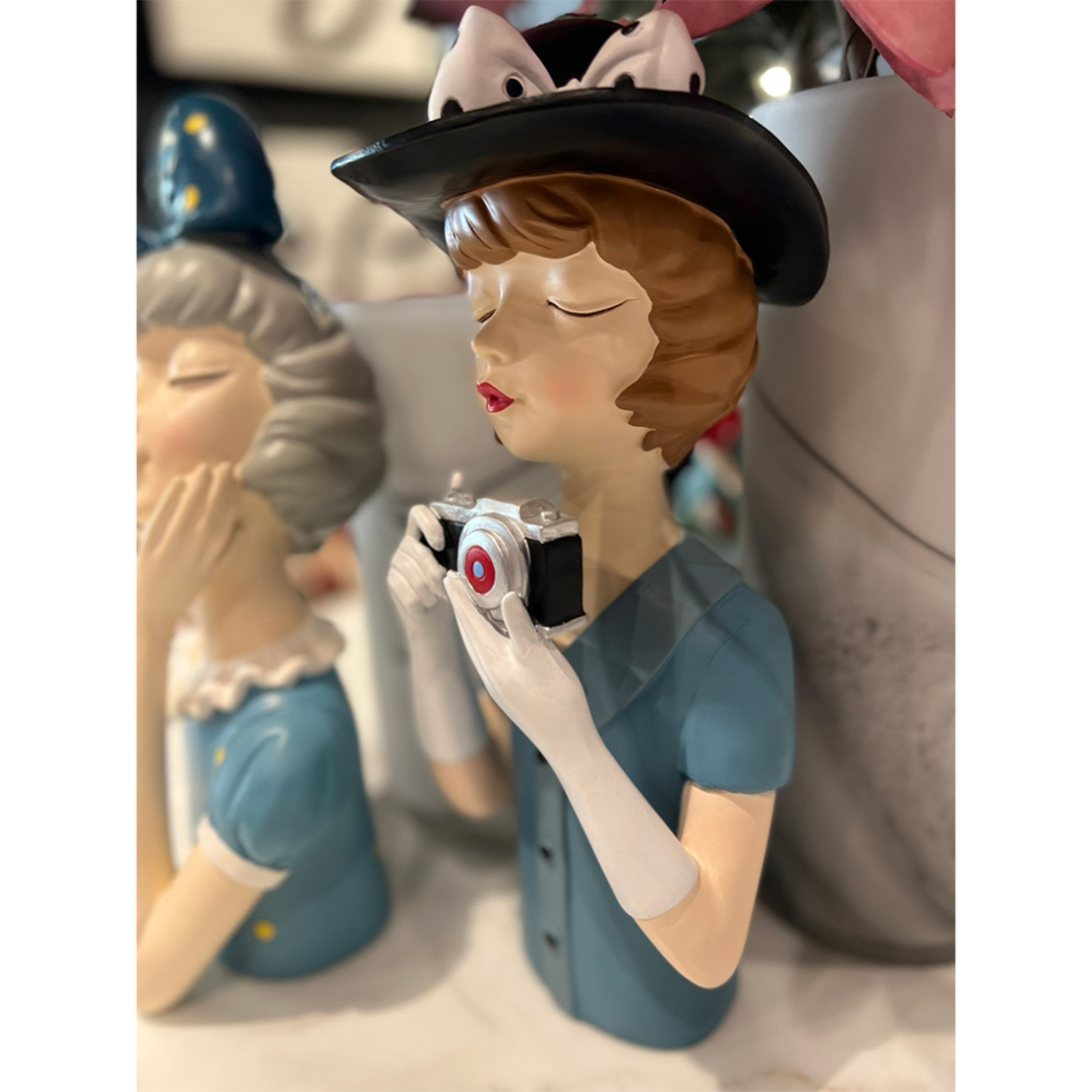 TRAVEL GIRL 6 DECO POLYRESIN MULTICOLOR 14,5x14xH3