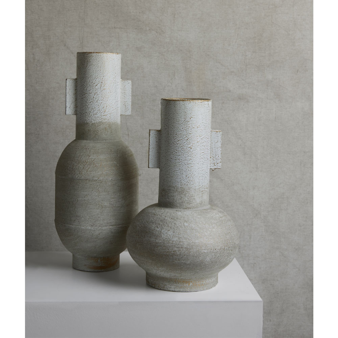 CILINDRO VASE METAL WHITE GOLD D16xH40cm PRC
