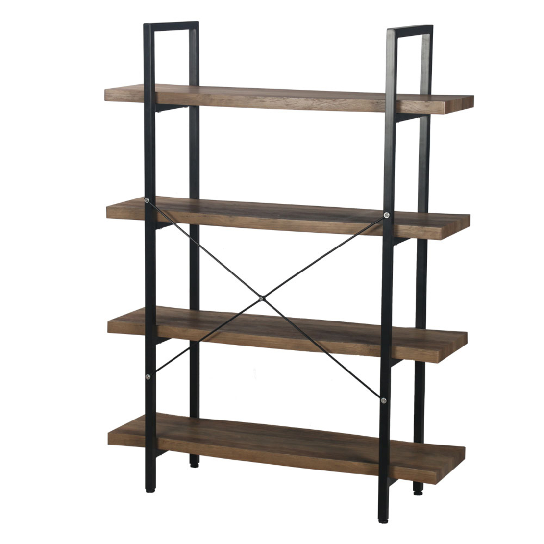 BRICK-URBAN BOOKCASE CHIPBOARD WITH MELAMINE CARTA WALNUT METAL BLACK 105x32xH140cm E1 PRC