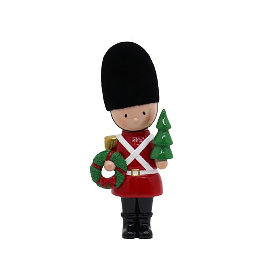 XMAS TIMON C SOLDIER POLYRESIN RED WHITE BLACK 11x