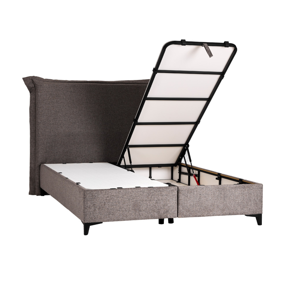 LONGWAVE BED WITH STORAGE (FOR MATTRESS 160x200cm) FABRIC GREY 34-900 E1 TR