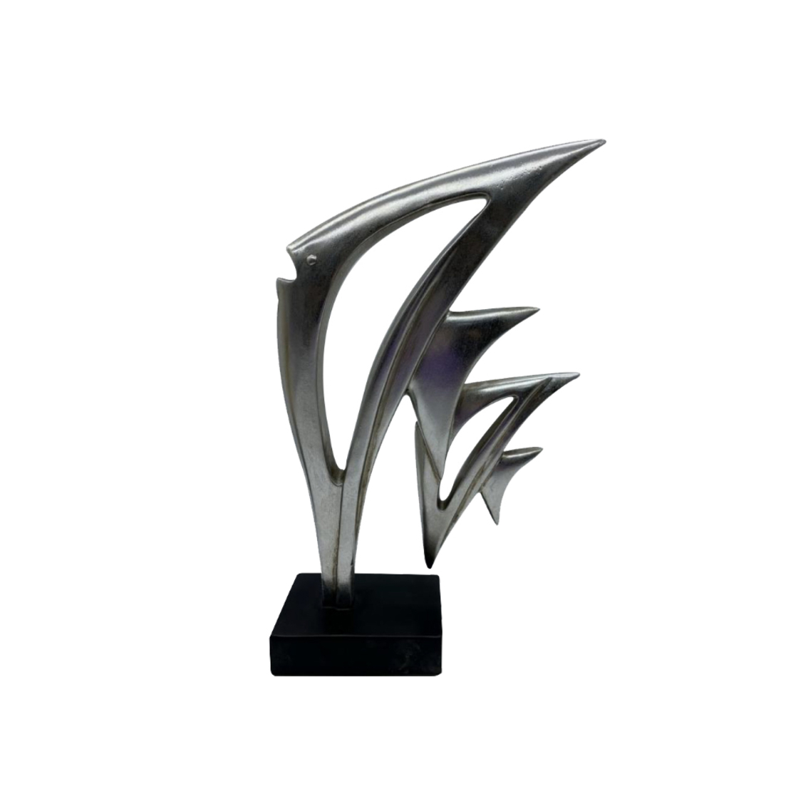 PEZ 2 DECO FISH POLYRESIN SILVER BLACK 22,4x7,9xH2