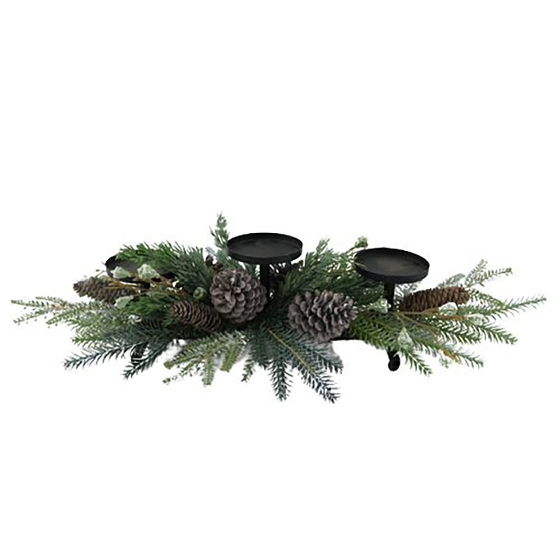 XMAS LIMBE CANDLE HOLDER PVC PE GREEN 76x32xH15cm