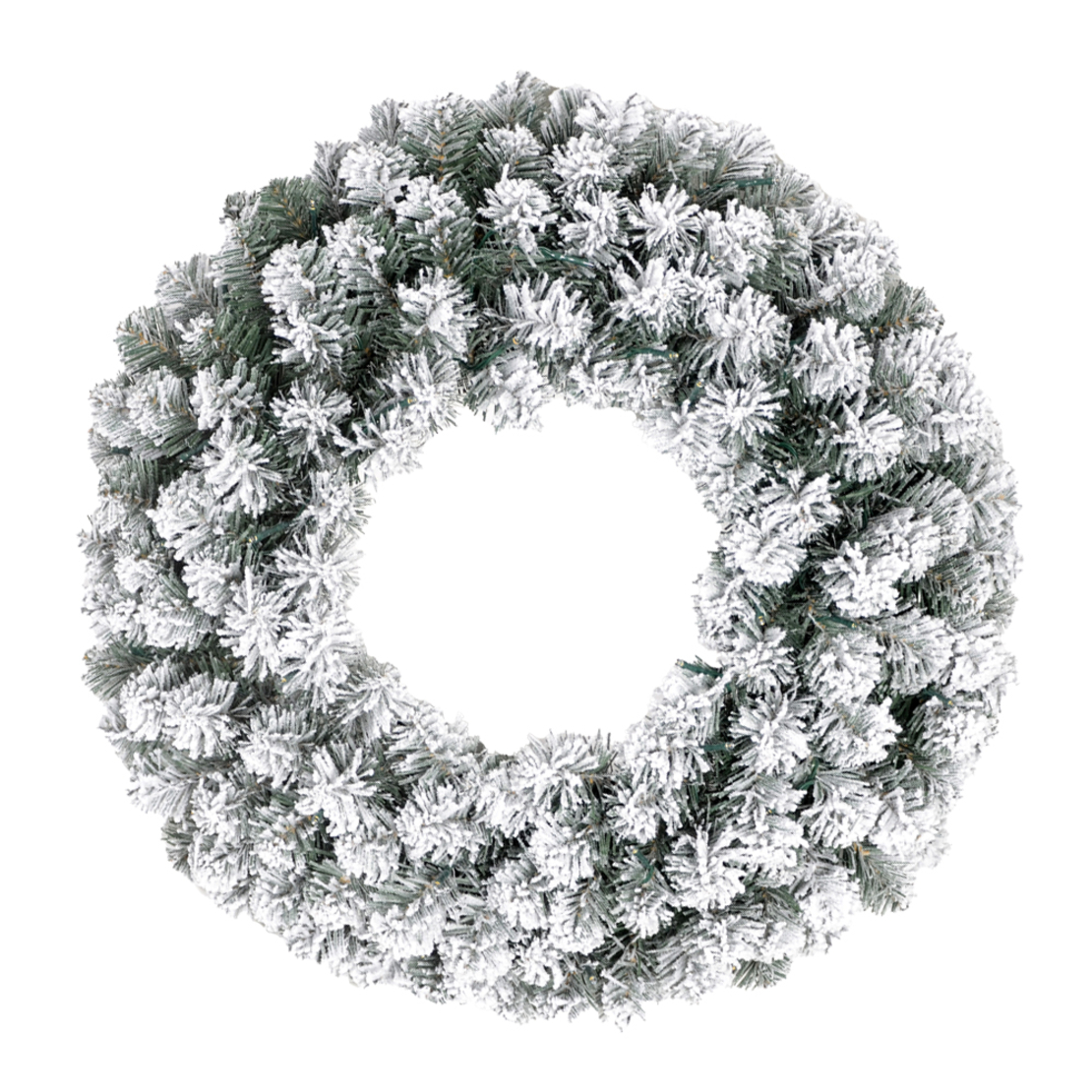 XMAS GRAN SNOW SNOWY WREATH PVC GREEN WHITE D60cm