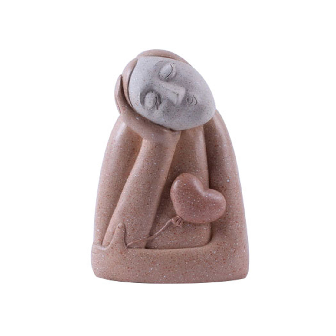 CHEVEU PINK 4 DECO FIGURE POLYRESIN TERRACOTTA GRE