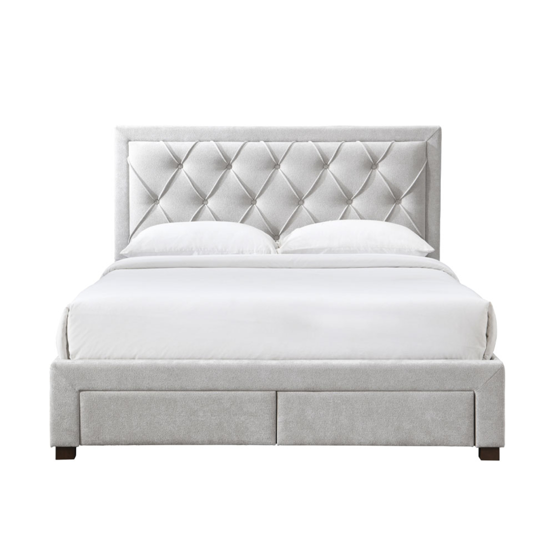 NOBLE BED (FOR MATTRESS 160x200cm) FABRIC GREY LIGHT E1 MY
