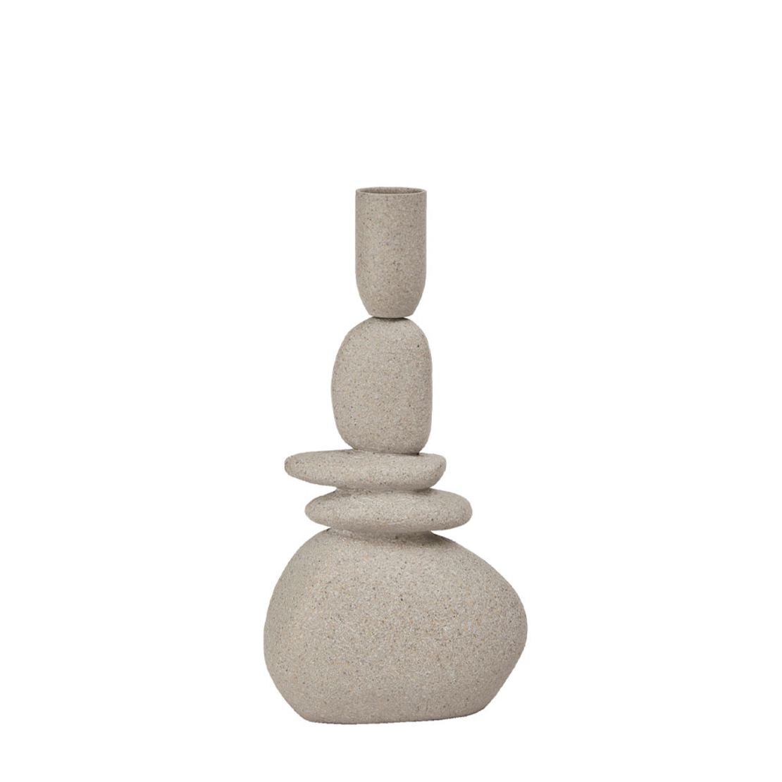 VOTSALO CANDLE HOLDER RESIN BEIGE 9,6x6xH19,5cm PR