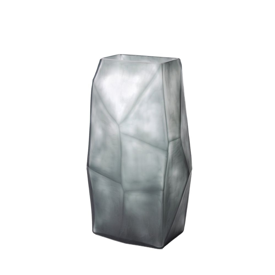 ROCHE GREY VASE GLASS GREY 17x12,5xH31cm PRC