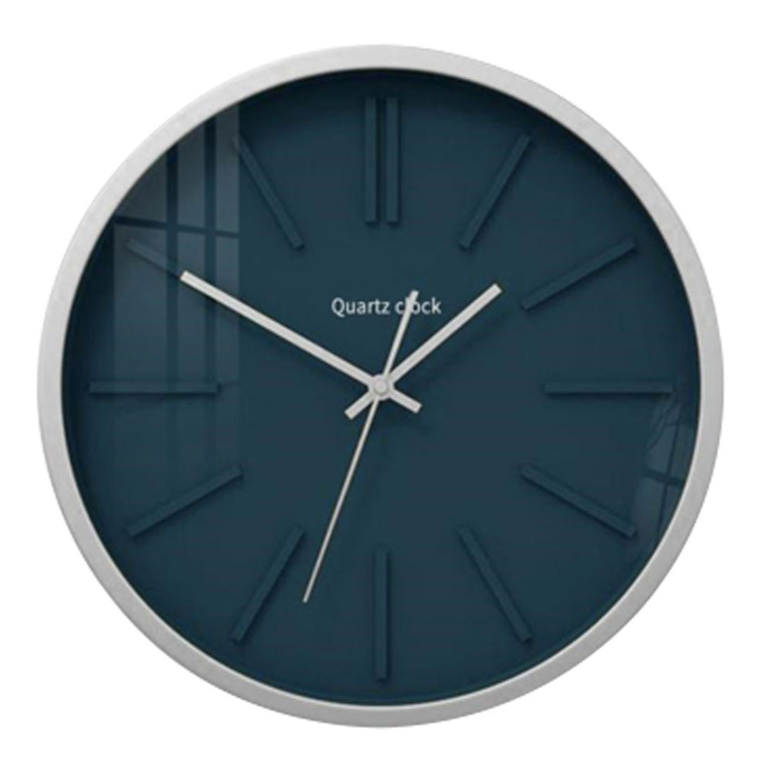 HULST CLOCK WALL METAL MDF PETROL SILVER D40xH6cm