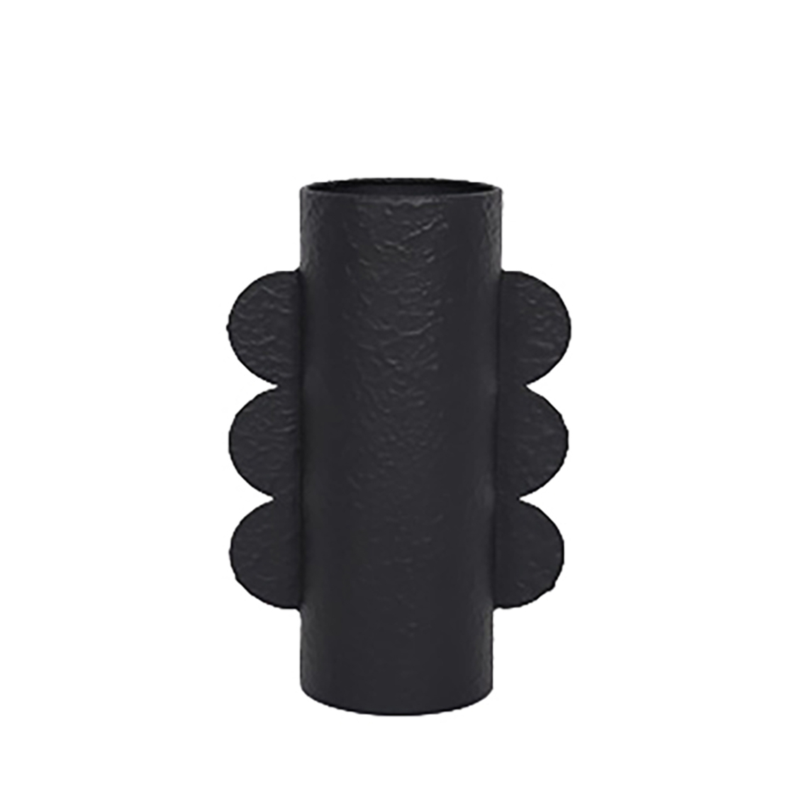 OREJA VASE METAL BLACK 17x10xH31cm PRC