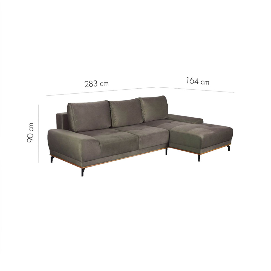 NATURA SOFA BED CORNER RIGHT EASY CLEAN FABRIC TAUPE E1 EU