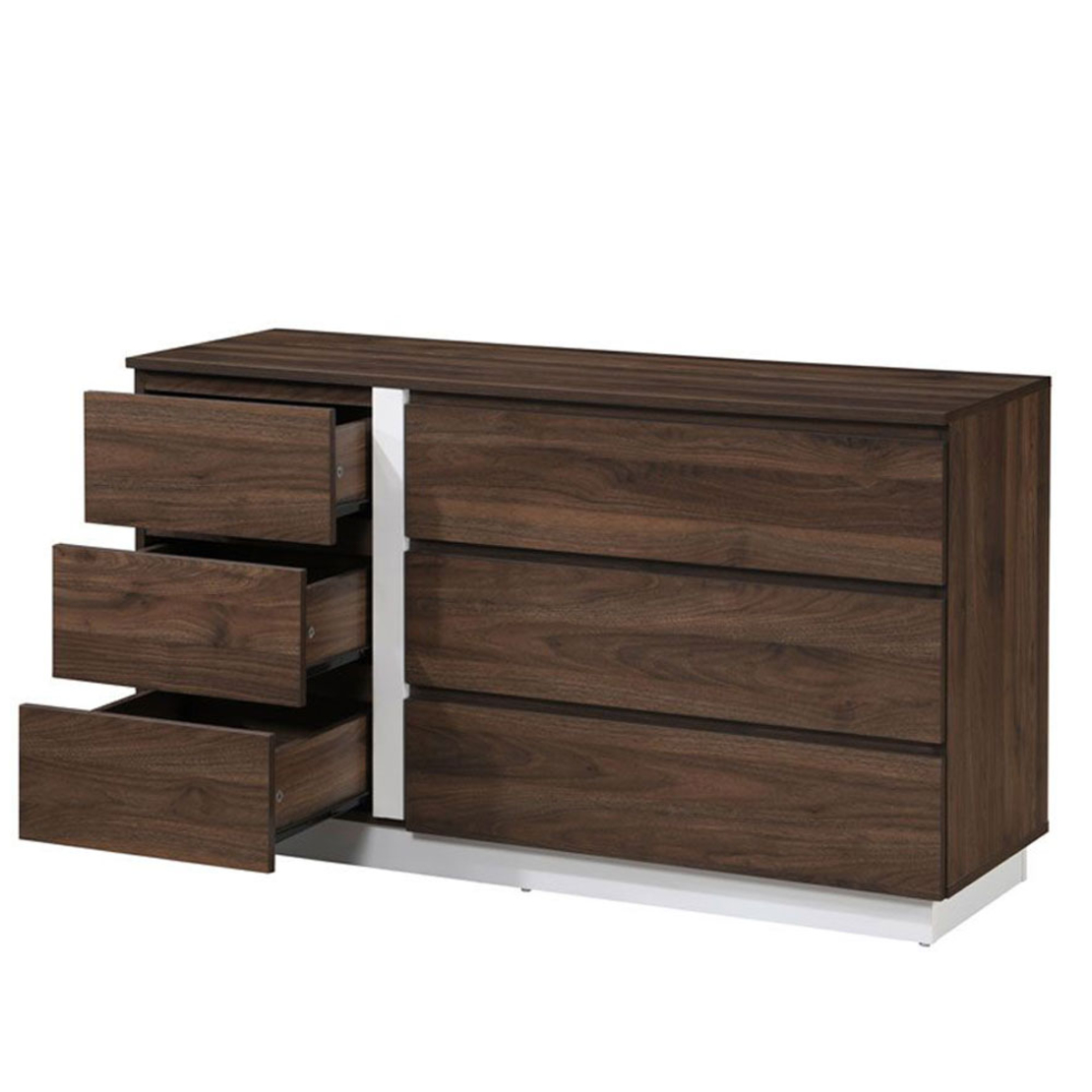 DOBLE PEDESTAL 3DRAWERS CHIPBOARD WITH MELAMINE CARTA WALNUT CHIPBOARD WITH MELAMINE CARTA WHITE E1