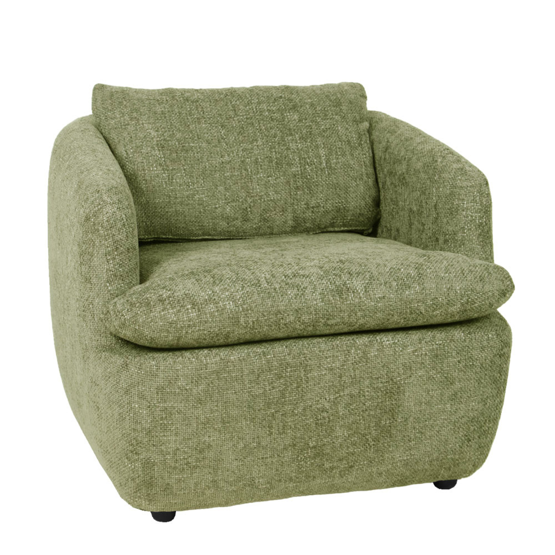SQUARE ARMCHAIR FABRIC LIME PRC