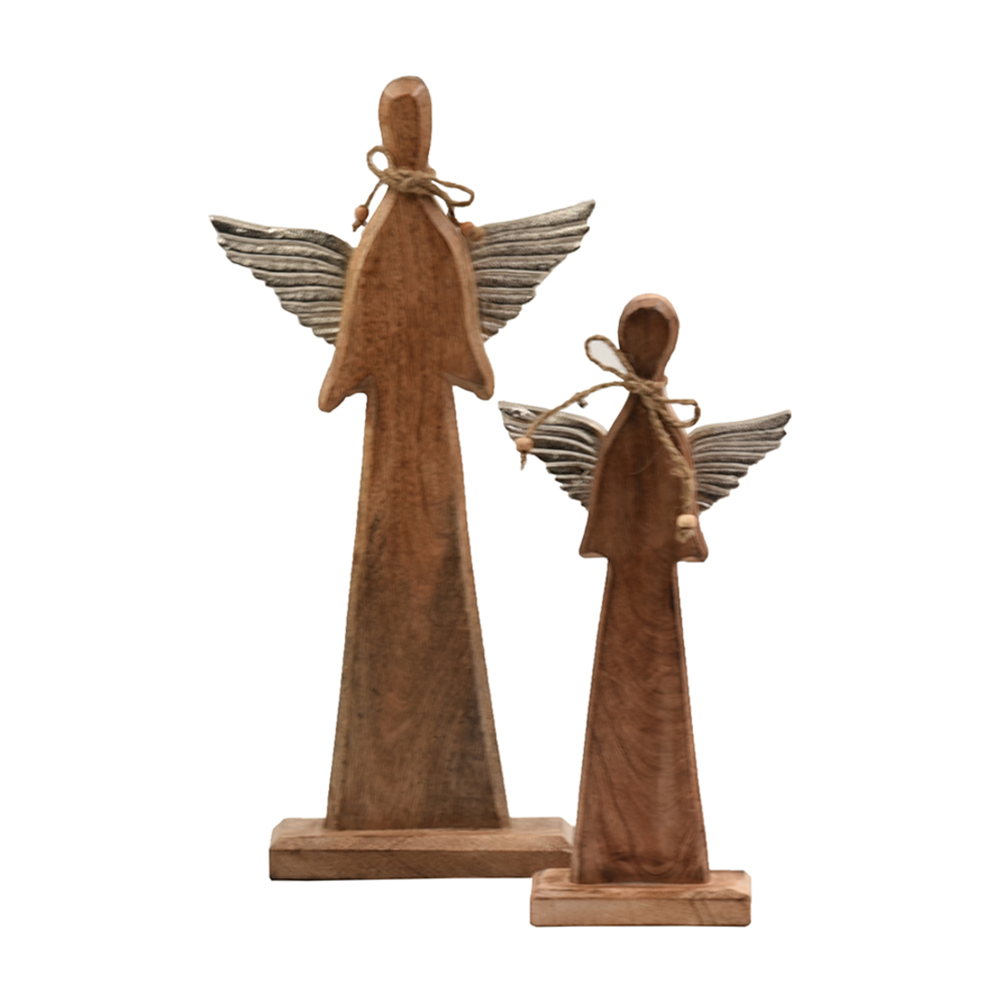 XMAS ANJO ANGEL WITH WINGS WOOD MANGO ALUMINIUM NA