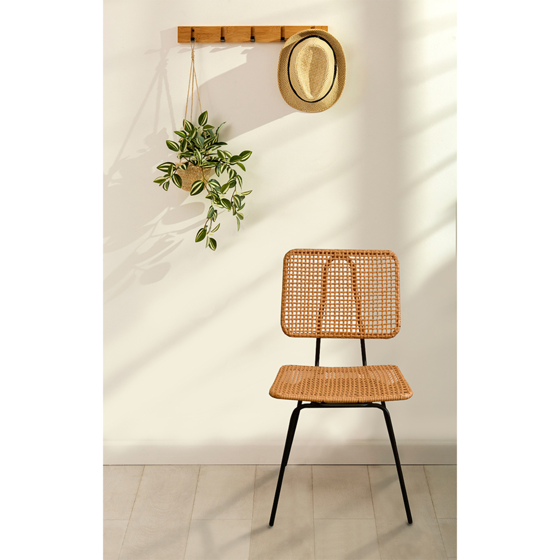 CATRIDGE CHAIR PE WOVEN NATURAL BLACK 49x51xH83,5cm PRC