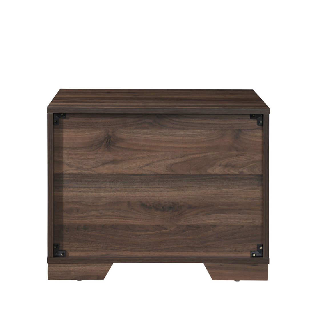 GROOVES NIGHTSTAND 2DRAWERS CHIPBOARD WITH MELAMINE CARTA WALNUT GREY E1 MY