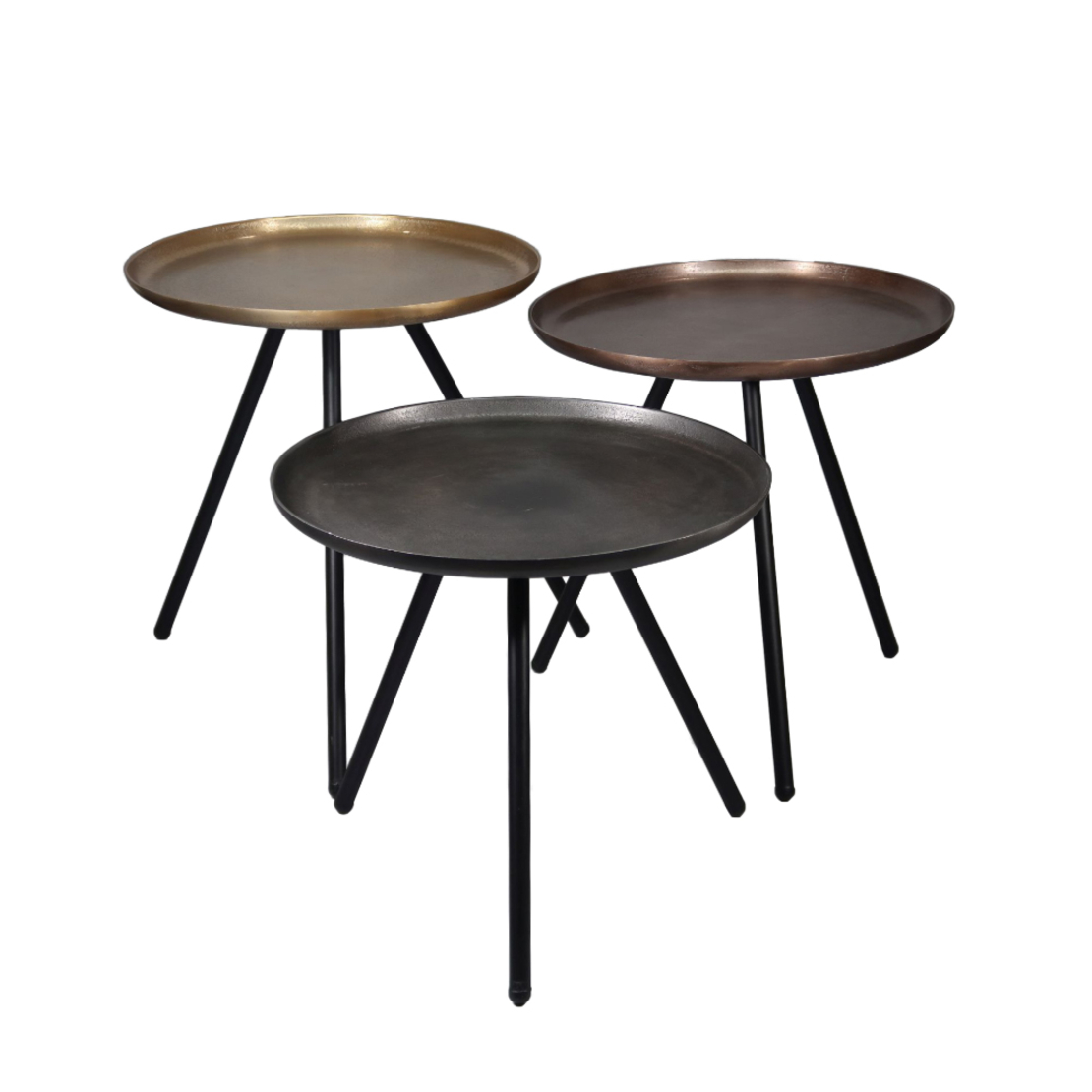 CALIPER 46 SIDE TABLE ALUMINIUM BLACK BLACK METAL 45x45xH46cm IN