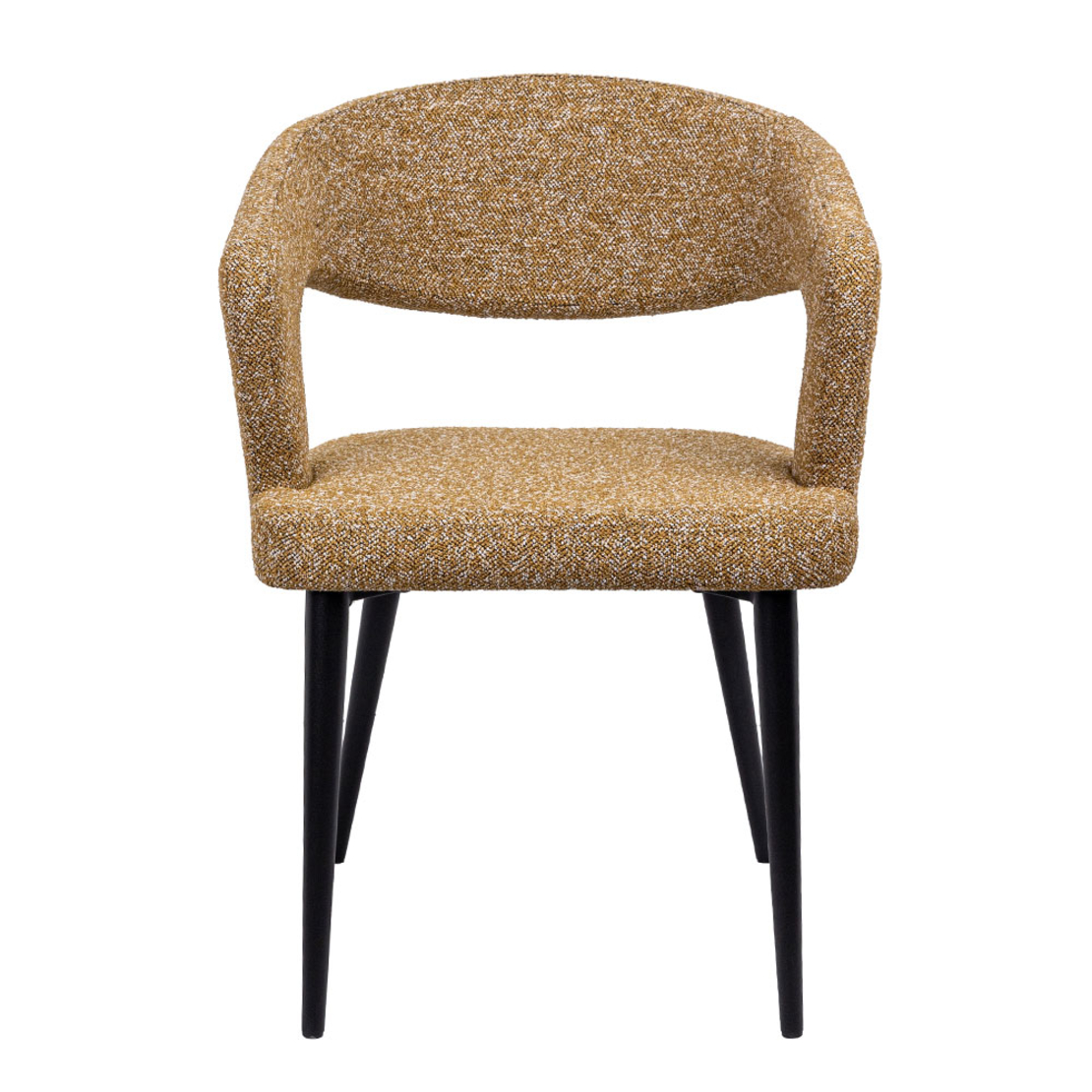 CAPRICE CHAIR ARMCHAIR FABRIC MUSTARD WHITE METAL BLACK MATTE E1 PRC