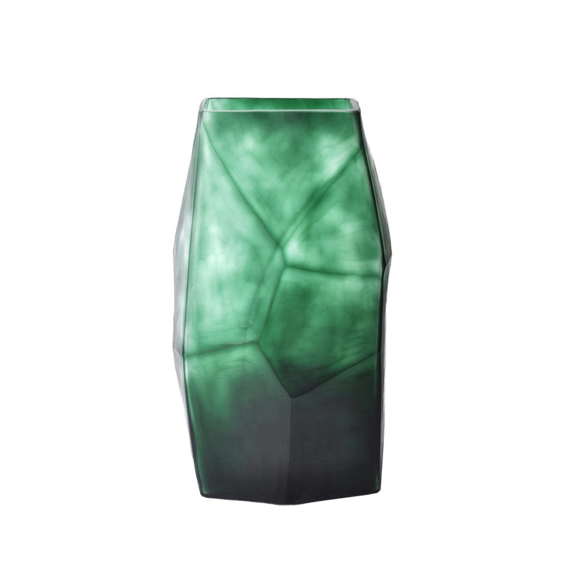 ROCHE GREEN VASE GLASS GREEN 17x12,5xH31cm PRC