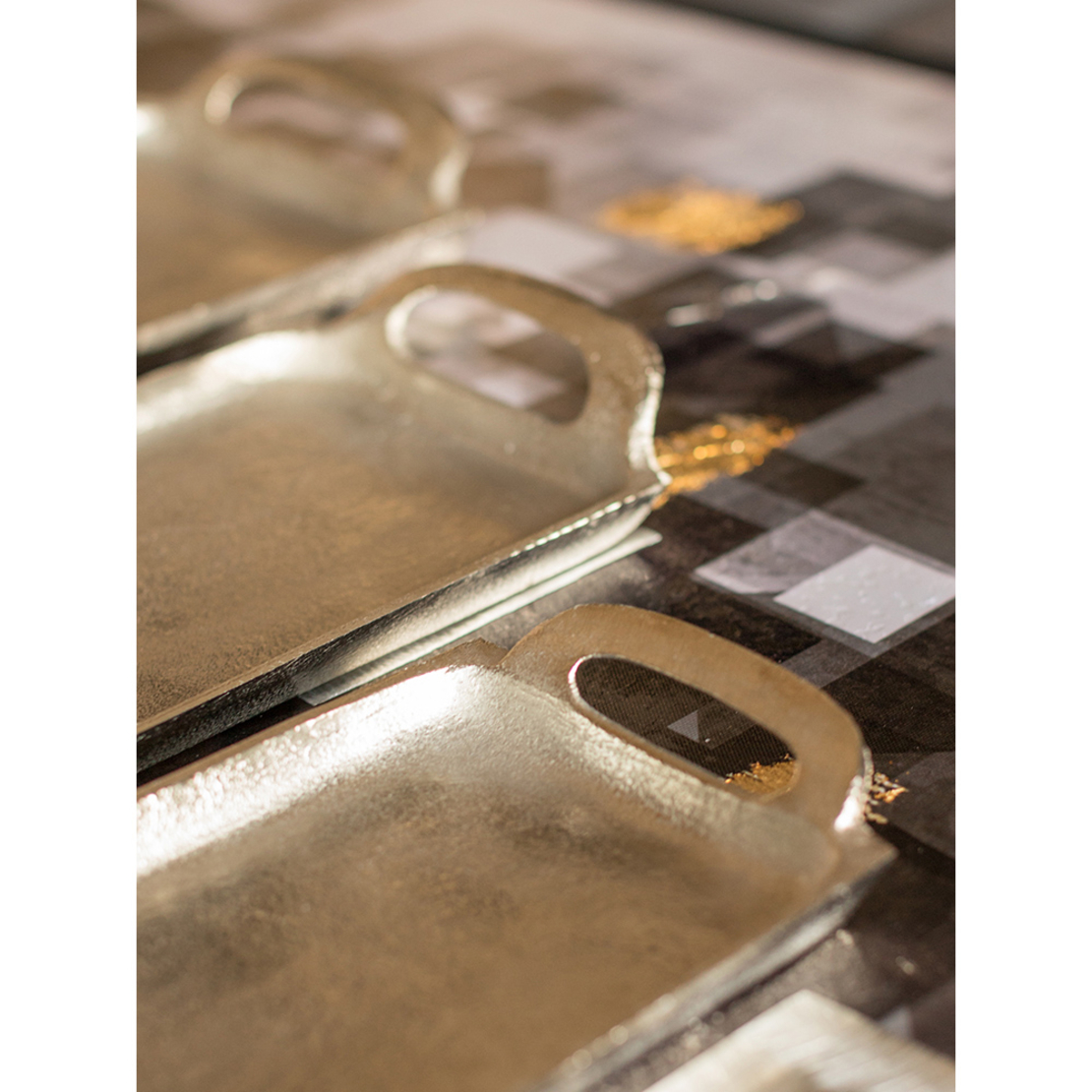 ADORO TRAY ALUMINIUM SILVER 53x15xH4cm IN