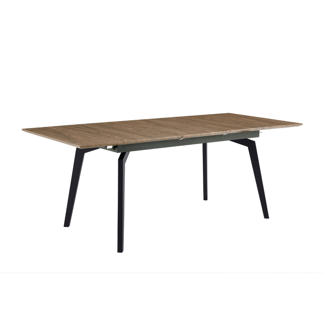 NOVEL TABLE EXTENDABLE MDF WITH PAPER VENEER WALNUT METAL BLACK E1 PRC