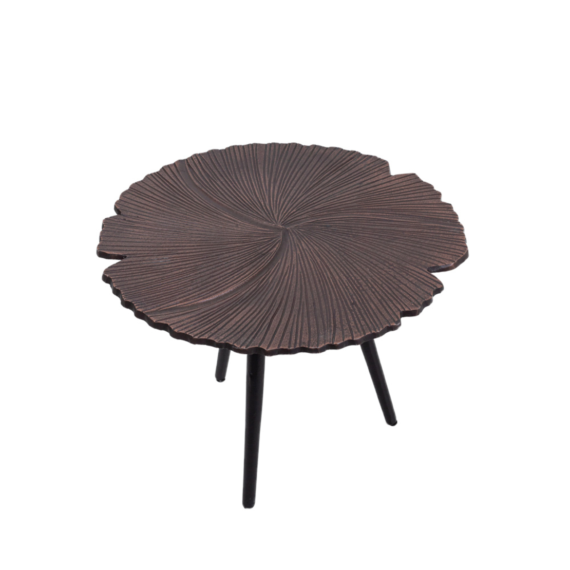 LEAF 40 SIDE TABLE METAL COPPER ANTIQUE BLACK 40x40xH32cm IN