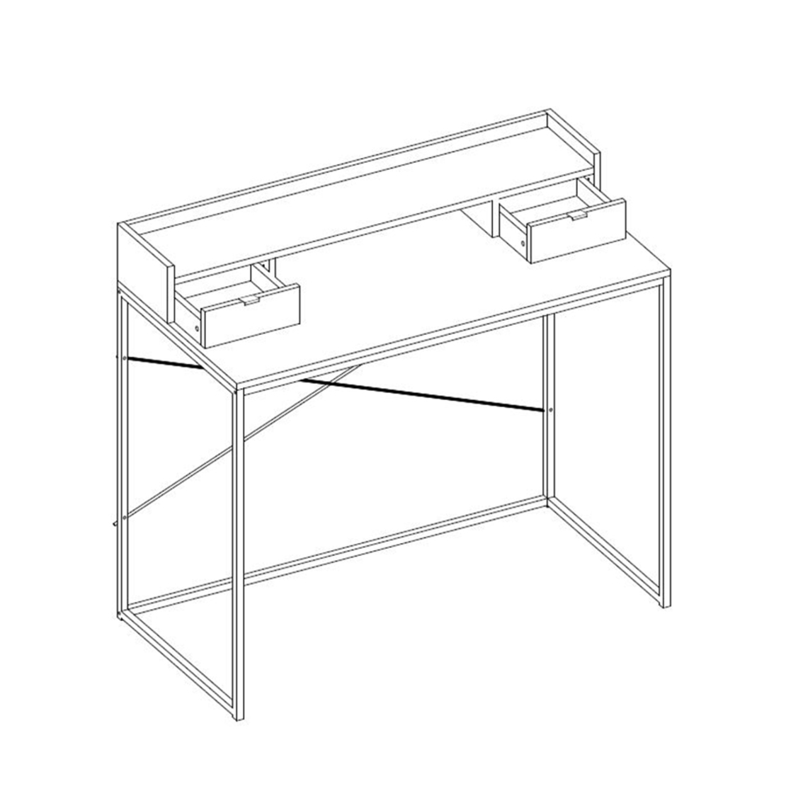 NAK DESK 2DRAWERS CHIPBOARD WITH MELAMINE CARTA SONOMA WITH PATTERN 100x50xH88,5cm E1 PRC
