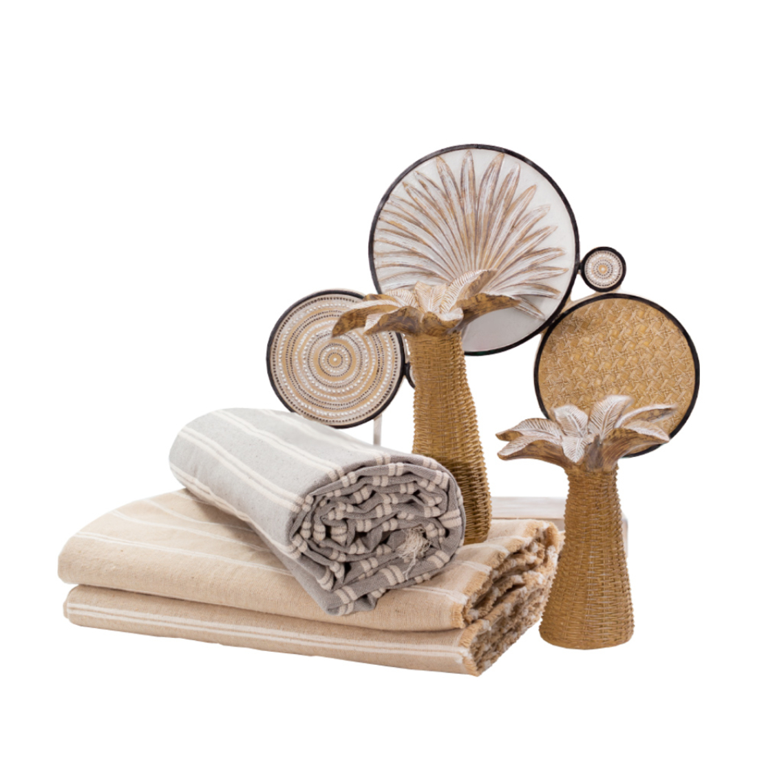AMMOS 1 THROW COTTON BEIGE 150x210cm IN