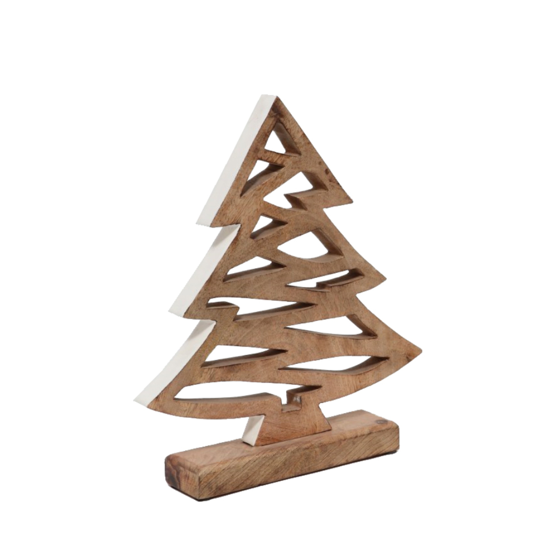 XMAS WOODY TREE WOOD MANGO NATURAL WHITE 23x6xH27c