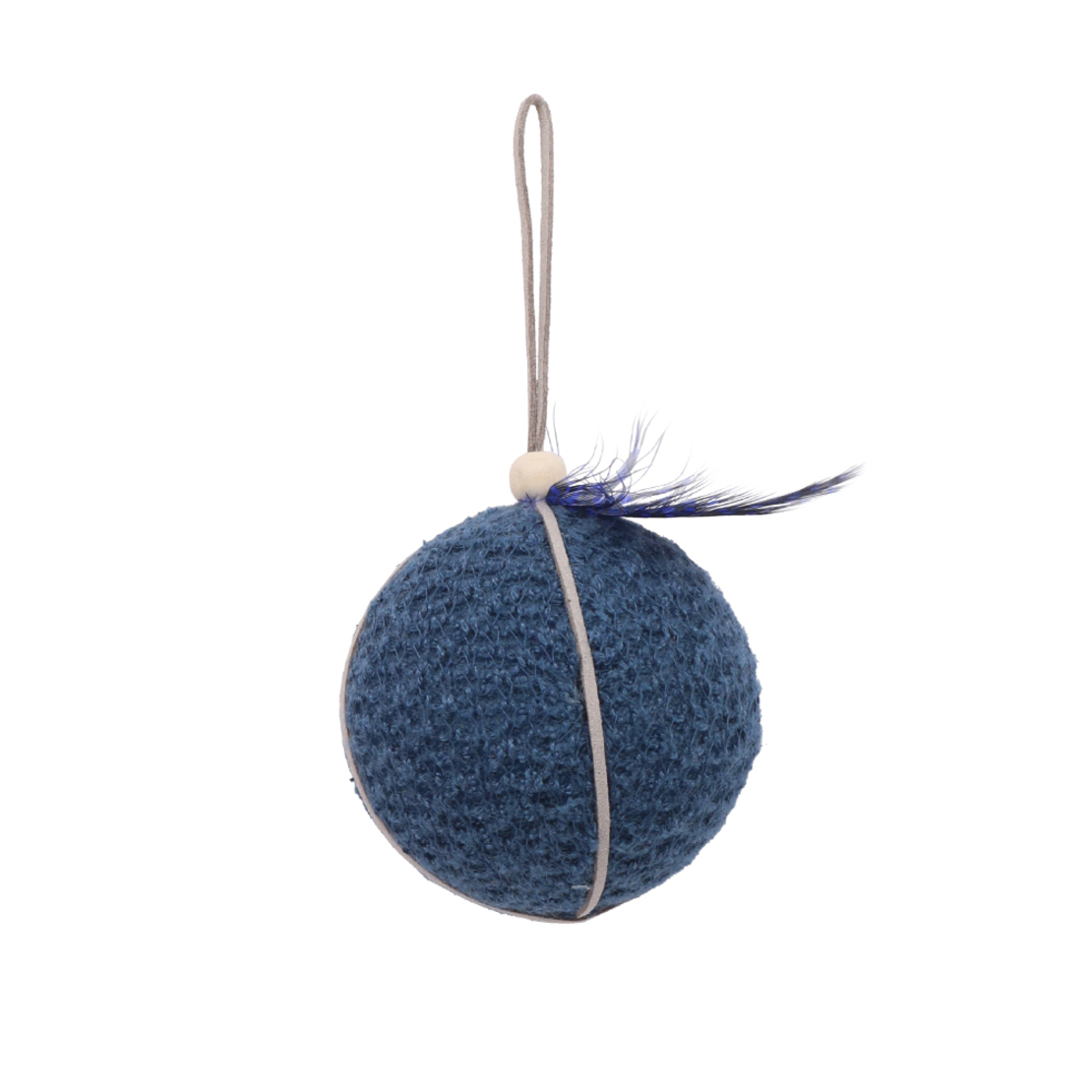 XMAS DREAMY 10 PENDANT BALL POLYFOAM FABRIC BLUE S