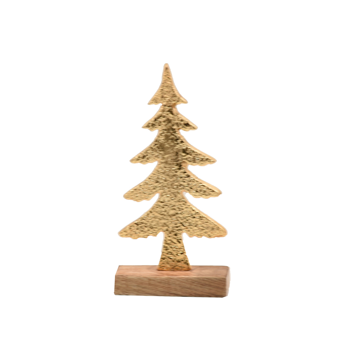XMAS ORO TREE ALUMINIUM WOOD MANGO GOLD NATURAL 14