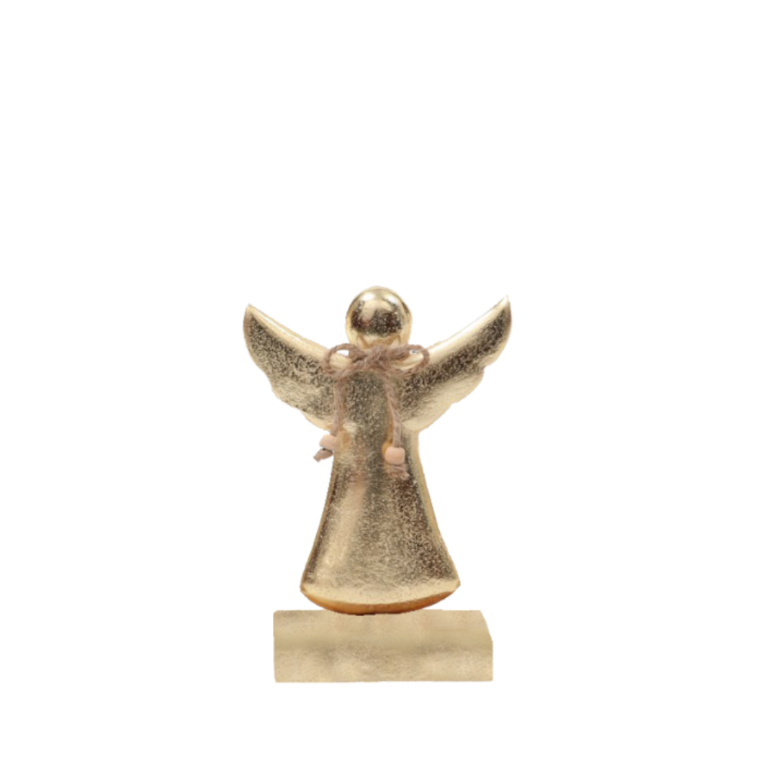 XMAS MISTLE ANGEL WOOD MANGO ALUMINIUM GOLD 12x5xH