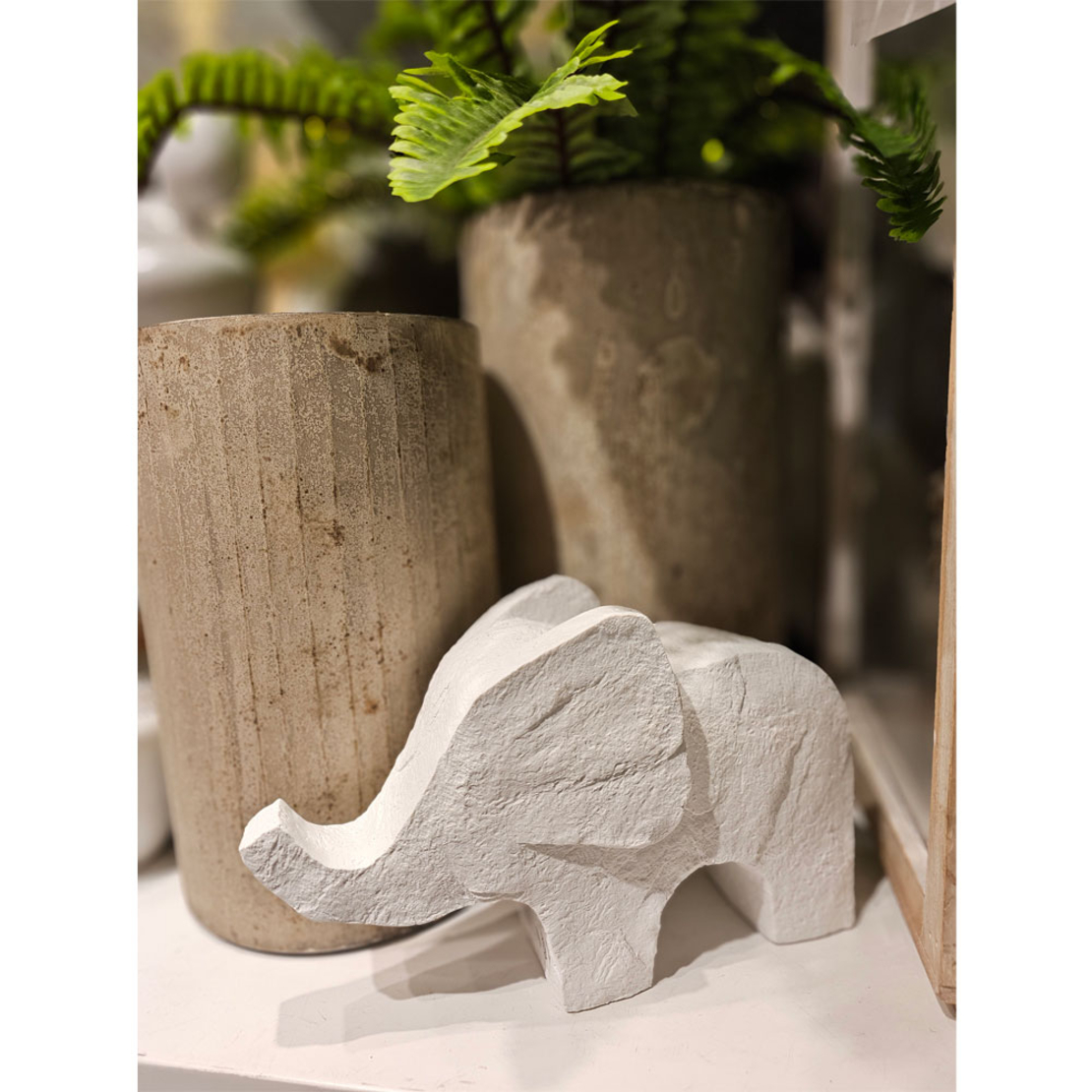 TOFI DECO ELEPHANT POLYRESIN WHITE 23,5x8,5xH15cm