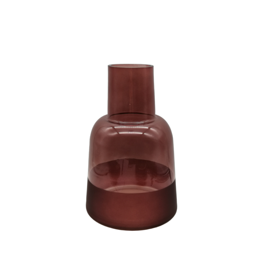 ZEME VASE GLASS BORDEAUX D15xH23,5cm PRC