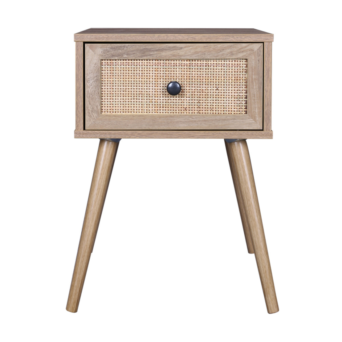 AMMOS NIGHTSTAND 1DRAWER CHIPBOARD WITH MELAMINE CARTA NATURAL WITH RATTAN E1 PRC