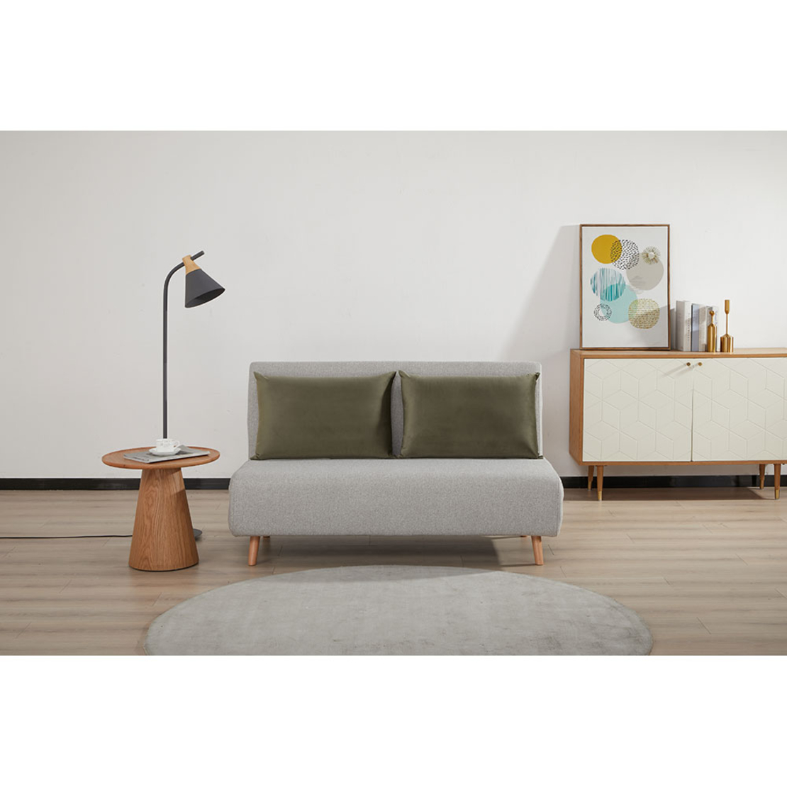RAFAL SOFA BED 2SEAT FOLDING FABRIC GREZ OLIVE GREEN E1 PRC