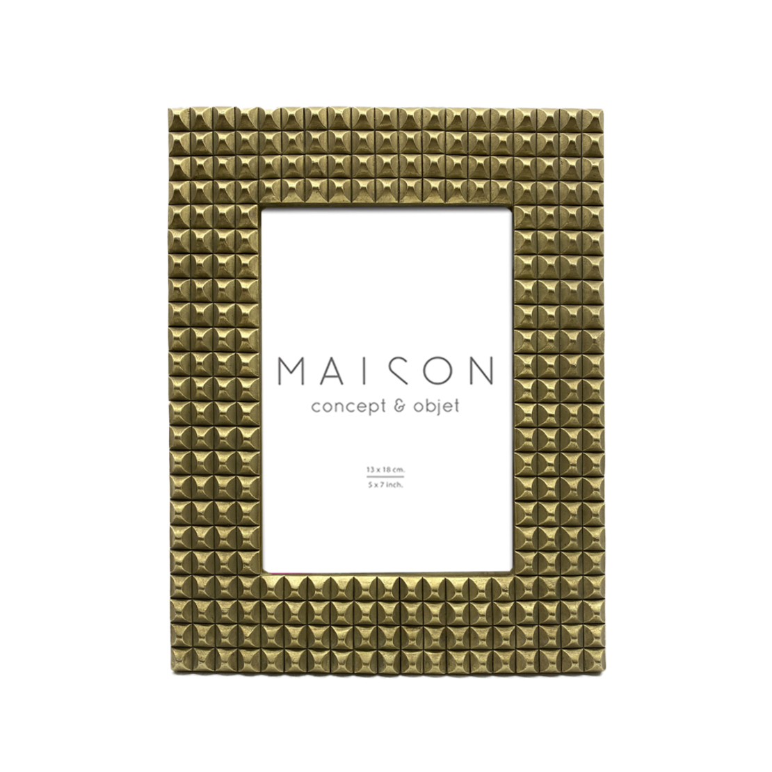 CUBIQUE PHOTO FRAME POLYRESIN GLASS GOLD ANTIQUE 2