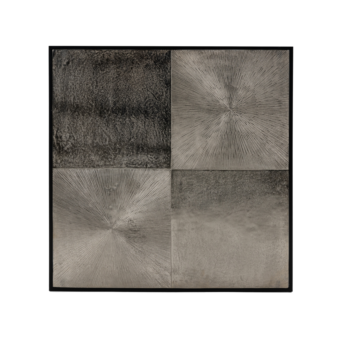 HADSTON COFFEE TABLE METAL SILVER BLACK 80x80xH40cm IN