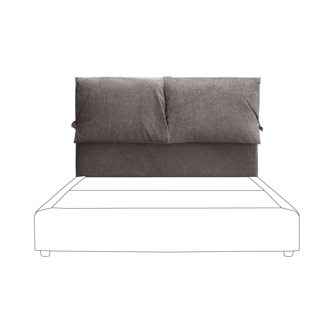 MOUSSE HEADBOARD AND BASE FABRIC WOOD PINE ANTHRACITE CHIPBOARD E1 GR