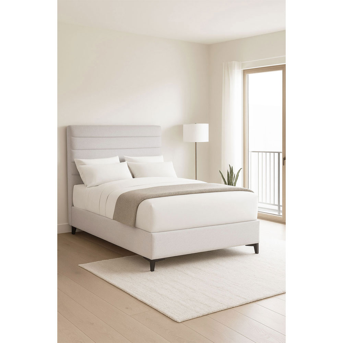 STRATTA BED WITH STORAGE (FOR MATTRESS 120x200cm) FABRIC OFF WHITE 06-900 E1 TR