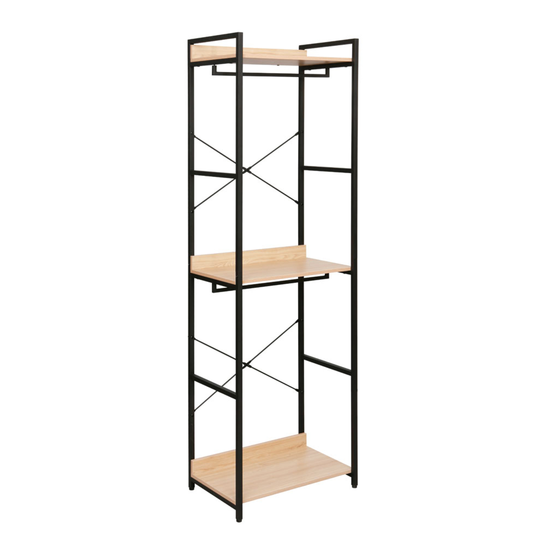 XENIA WARDROBE MELAMINE NATURAL METAL BLACK 60x40x