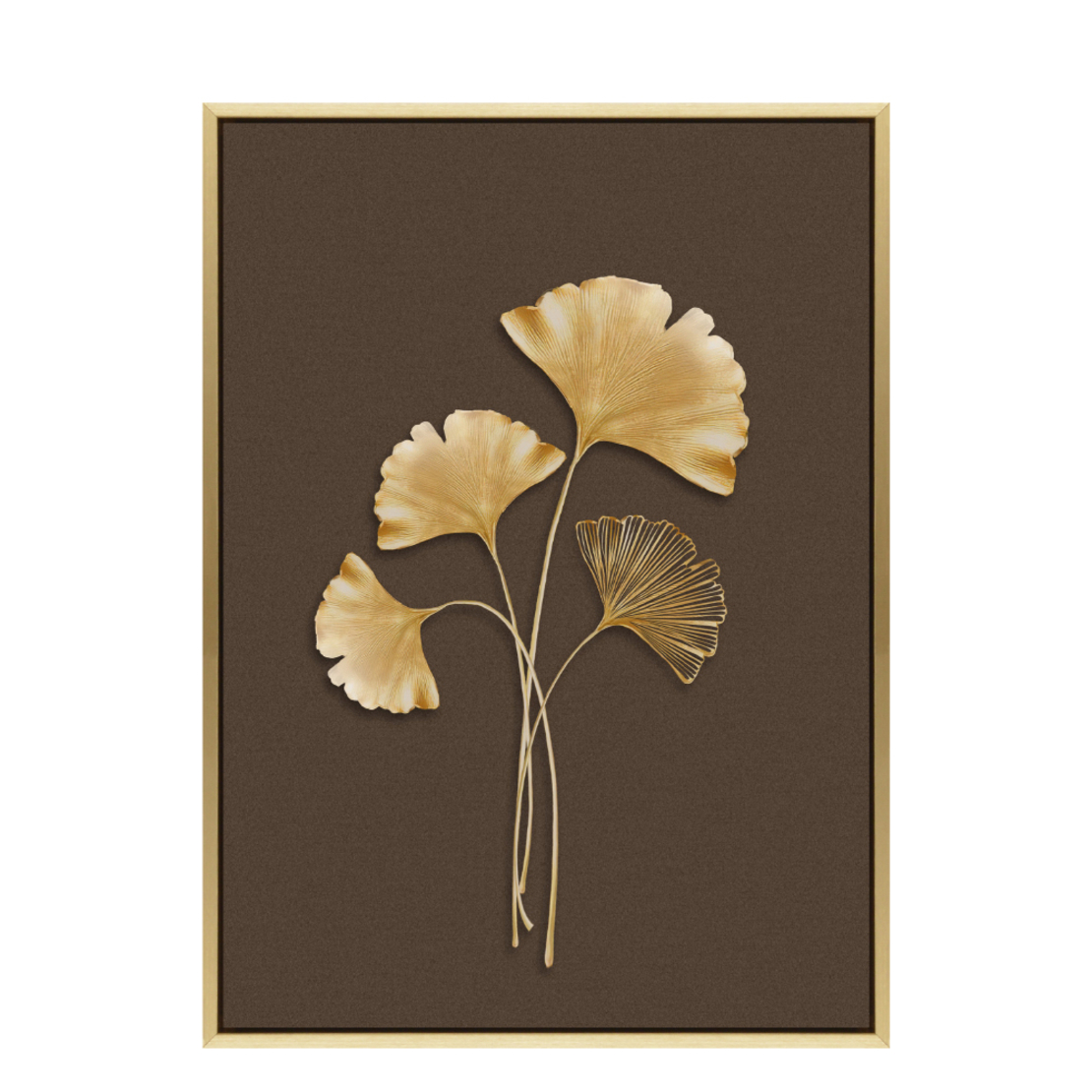 CHENGO BROWN PAINTING CANVAS BROWN BEIGE WOOD FRAM