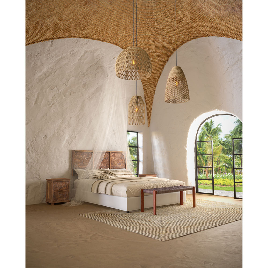 BALI HEADBOARD WOOD MANGO NATURAL IN