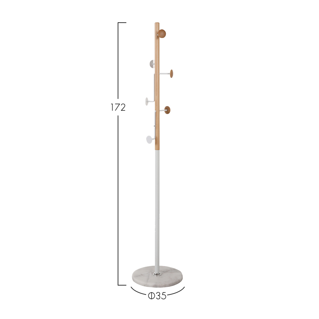 TREE COATRACK WOOD ΒΕΕCH NATURAL METAL WHITE E1 PRC