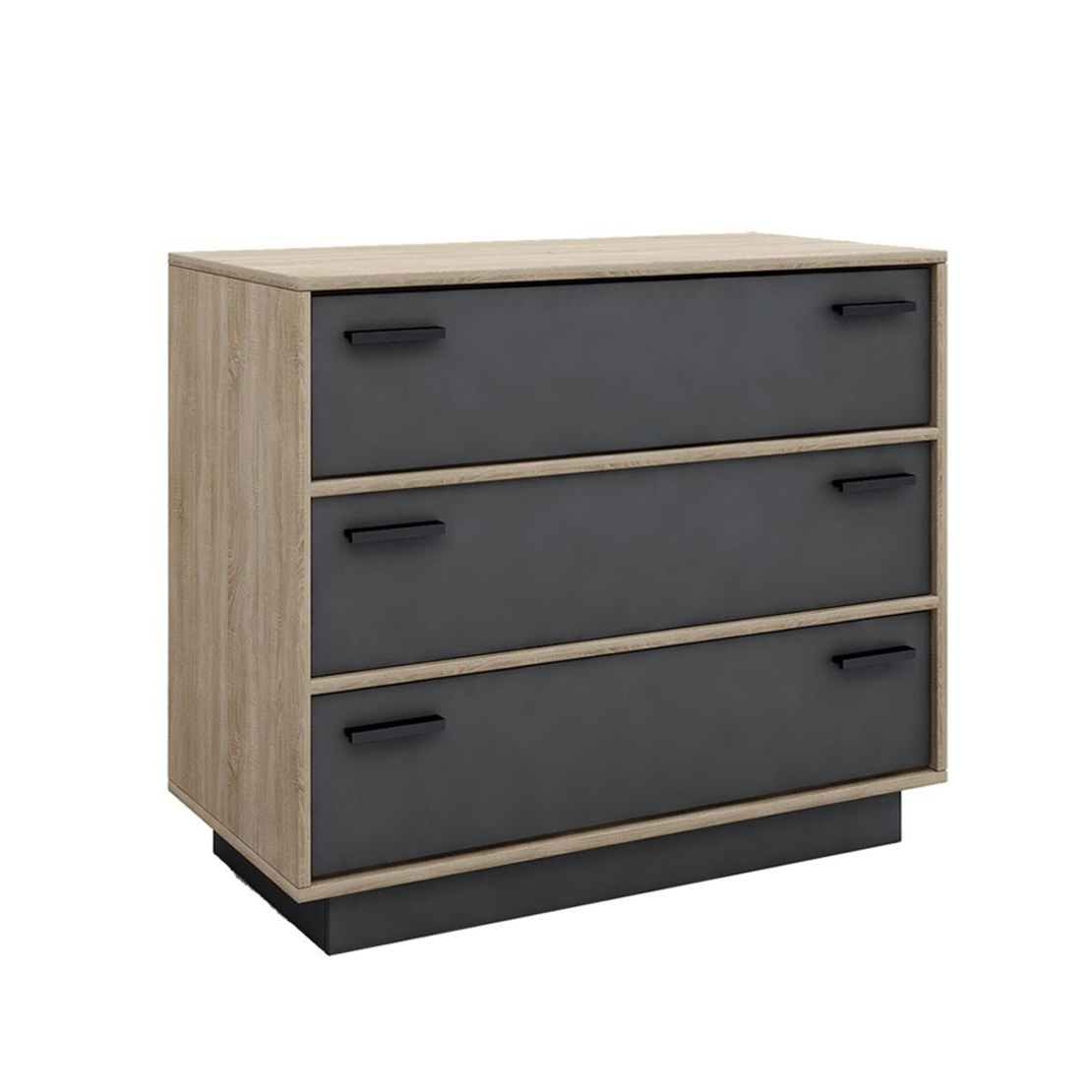IMAGE COMMODE 3DRAWERS MELAMINE SONOMA GREY DARK E1 EU
