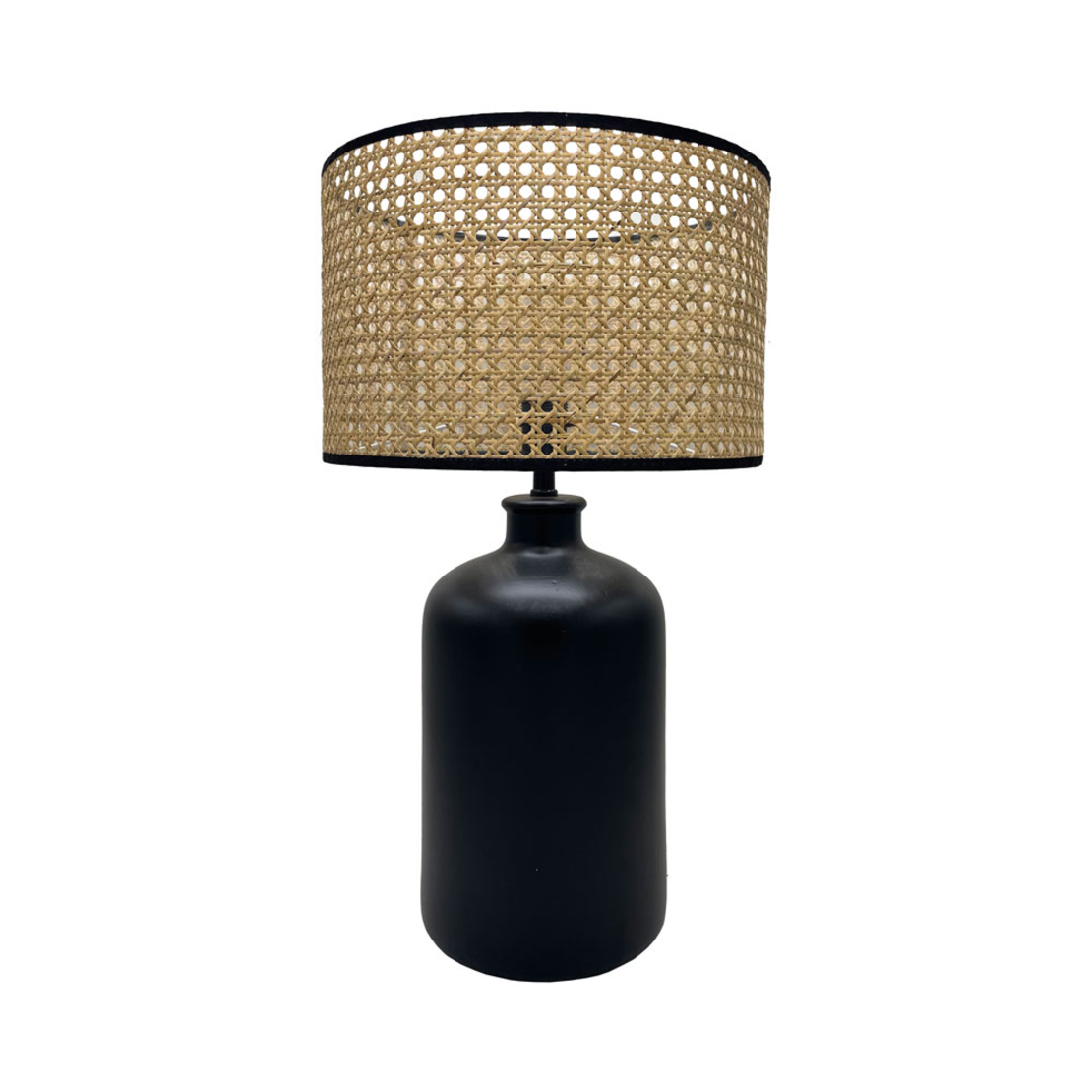 VEGUR LAMP TABLE 22x22x66 CERAMIC BLACK PVC NATURAL