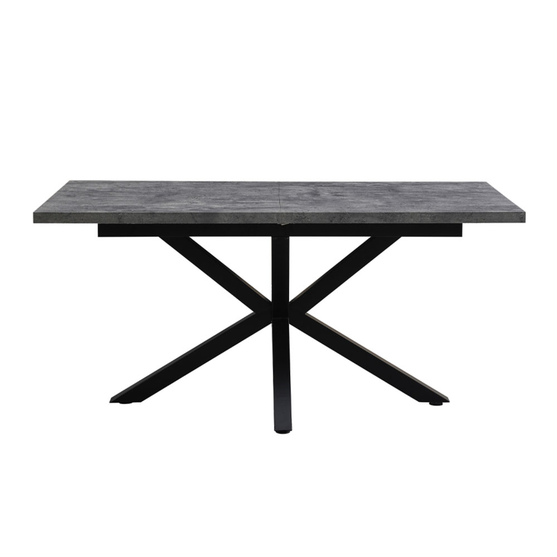 STONE GREY TABLE EXTENDABLE MDF WITH PAPER VENEER CEMENT METAL BLACK PRC