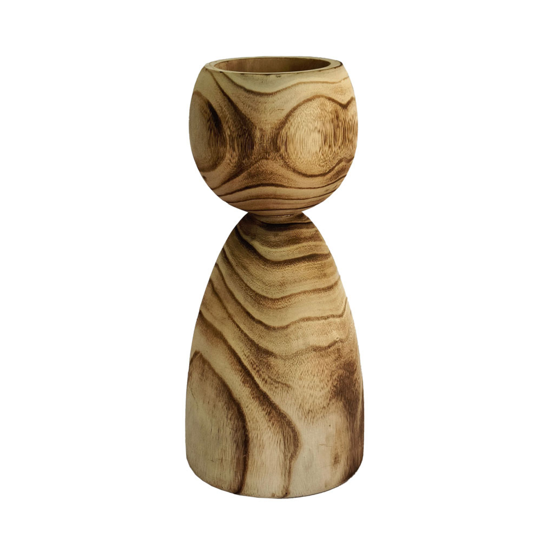 KENGO VASE WOOD NATURAL 15x15xH34cm PRC