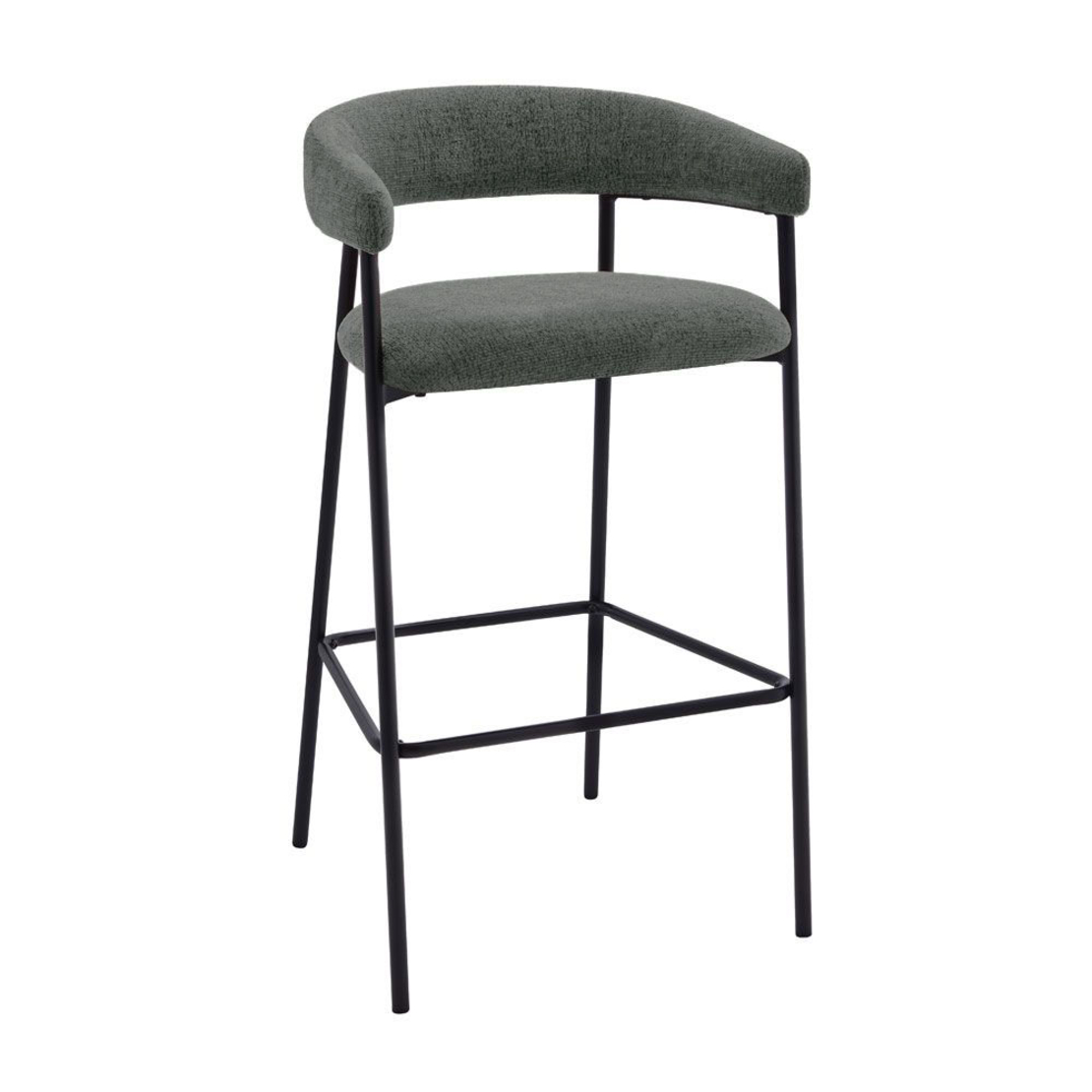 ECLIPSE STOOL BAR FABRIC GREY METAL BLACK E1 PRC