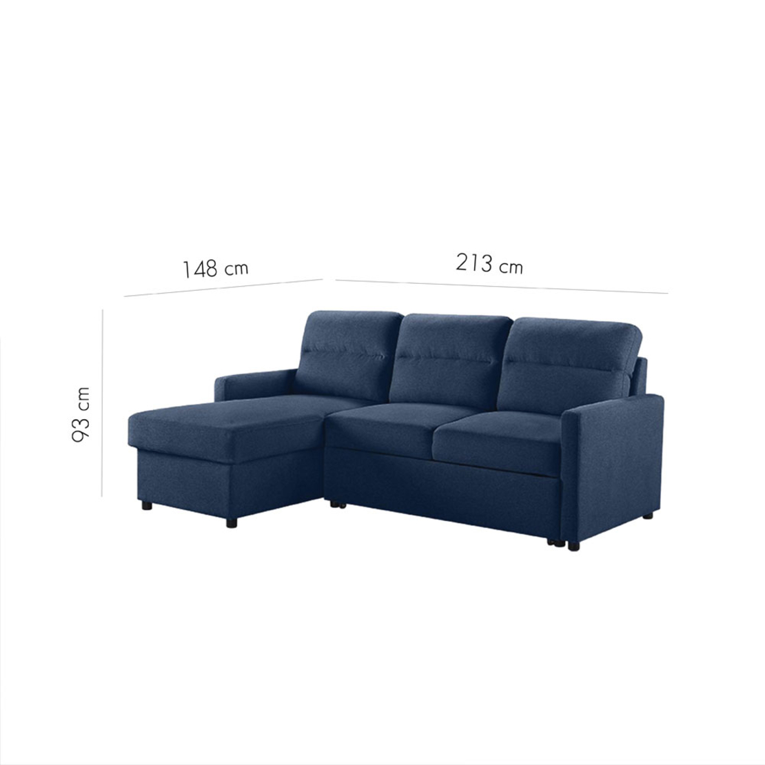 TUCAN SOFA BED REVERSABLE CORNER FABRIC BLUE E1 PRC